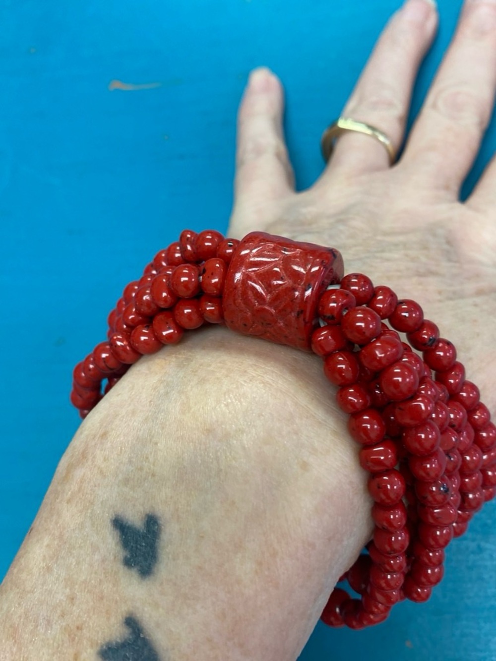 Red Multi-Strand Beaded Bracelet - Stylish Women's Jewelry